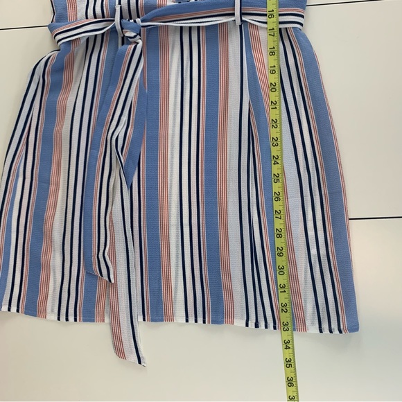 Urban Girl Women’s Belted Cargo Shirt Dress Tunic Mini Tie Waist Stripe Small - Picture 14 of 16